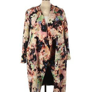 Badgley Mischka Warm Floral Trench Coat - Size 22 (Plus)
